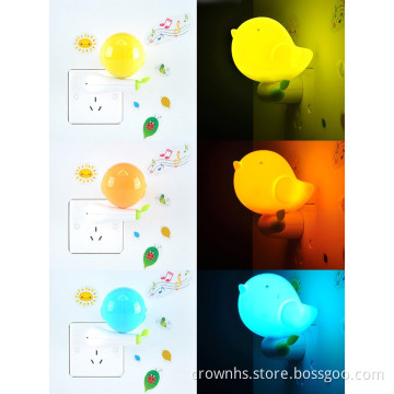New AC Plug Bird AC110-220V Wall Socket Light-control Sensor LED Night Light Bedroom lamp
